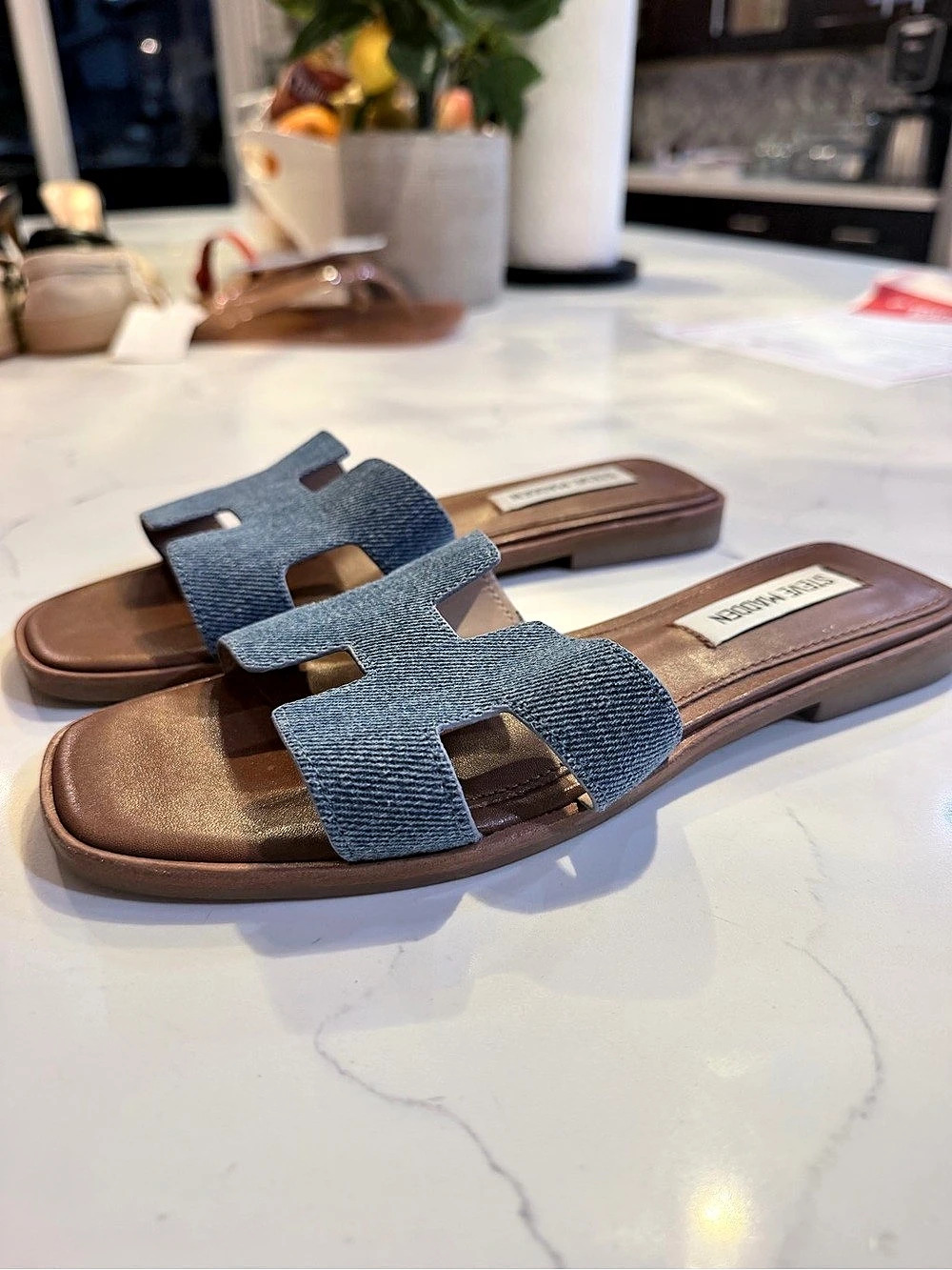 Steve Madden Hadyn Slide Sandal Denim-Style Blue